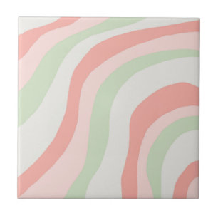 Earthy Colour Wavy Stripe Minimalist Spring Summer Tile