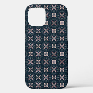 earthy coloured floral geometric tiles iPhone 12 case