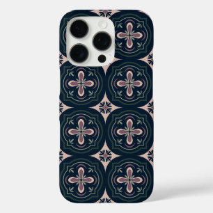 earthy coloured floral geometric tiles iPhone 16 pro case