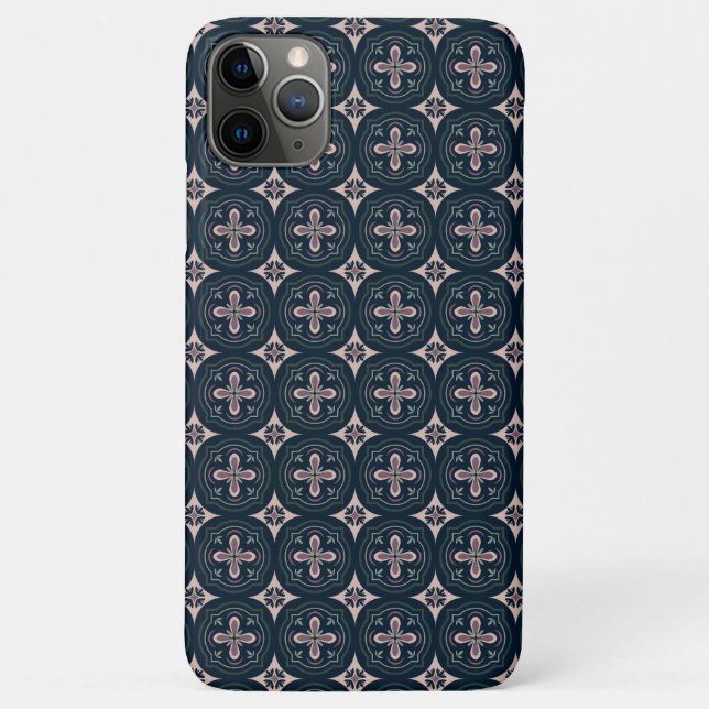 earthy coloured floral geometric tiles Case-Mate iPhone case (Back)
