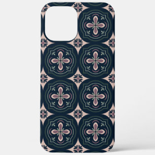 earthy coloured floral geometric tiles iPhone 12 pro max case