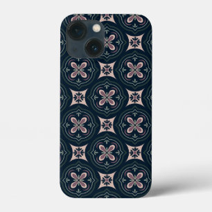earthy coloured floral geometric tiles iPhone 13 mini case