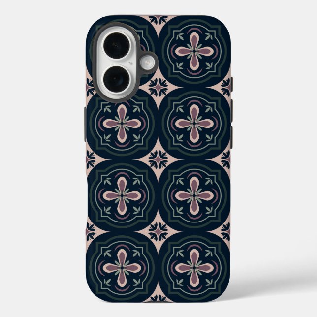 earthy coloured floral geometric tiles Case-Mate iPhone case (Back)