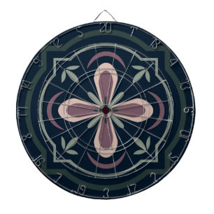 earthy coloured floral geometric tiles dartboard