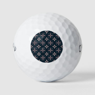 earthy coloured floral geometric tiles golf balls