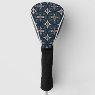 earthy coloured floral geometric tiles golf head cover