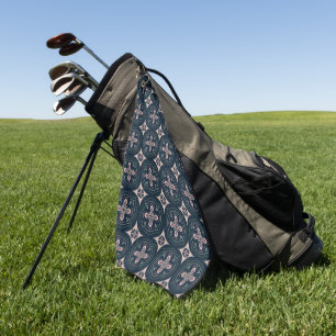 earthy coloured floral geometric tiles golf towel
