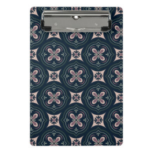 earthy coloured floral geometric tiles mini clipboard