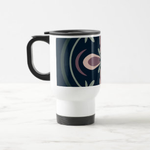 earthy coloured floral geometric tiles travel mug