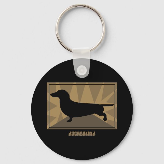 Earthy Dachshund Keychain (Front)