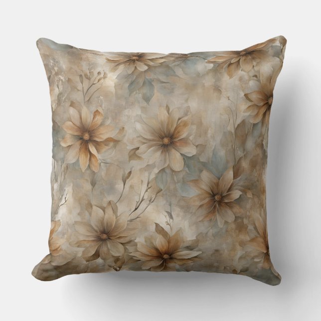 Earthy Decorative Floral Cushion (Front)