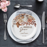 Earthy desert boho bridal shower tableware paper plate<br><div class="desc">Earthy desert brown boho dry flowers bridal shower tableware personalised paper plates for fall themed functions.</div>