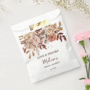 Earthy desert boho bridal shower thank you favour bags