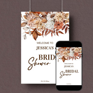Earthy desert boho bridal shower welcome sign