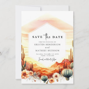 Earthy Desert Cactus Wedding Save The Date
