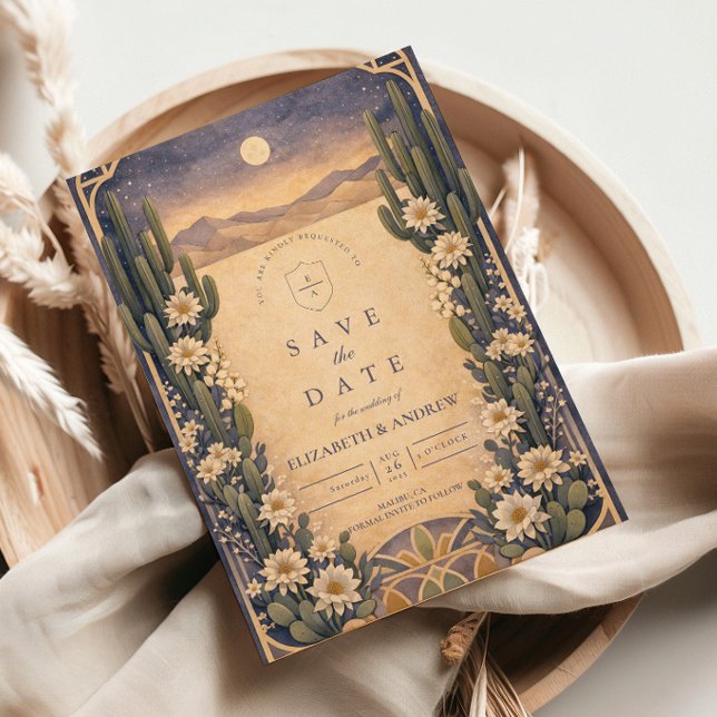 Earthy Desert Floral Wedding Save The Date (Creator Uploaded)