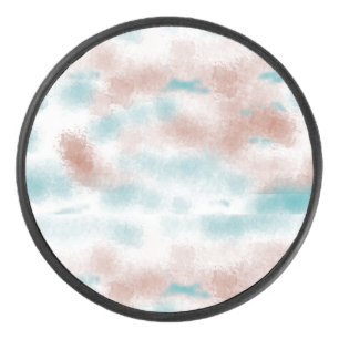 Earthy Earth Tone Clouds Hockey Puck
