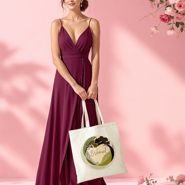 Earthy elegance bridesmaid gift tote bag (Creator Uploaded)