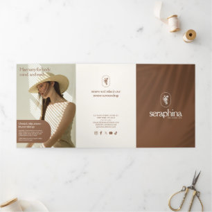 Earthy Elegance Logo Beauty, Spa Rust Brochure