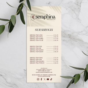 Earthy Elegance Logo Beauty, Wellness, Spa Ivory Rack Card