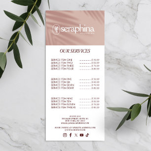 Earthy Elegance Logo Beauty, Wellness, Spa Pink Rack Card