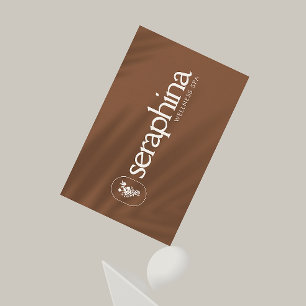 Earthy Elegance Logo Beauty, Wellness, Spa Rust Business Card