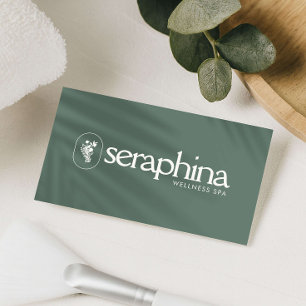Earthy Elegance Logo Beauty, Wellness, Spa Sage Business Card