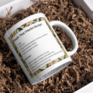 Earthy Elegance Mosaic Omelette Recipe Coffee Mug