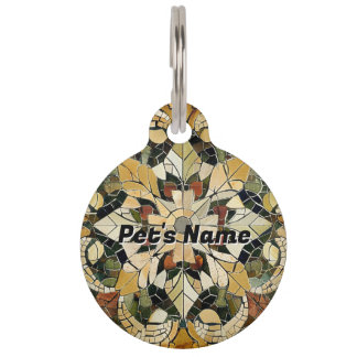 Earthy Elegance Mosaic  Pet Tag