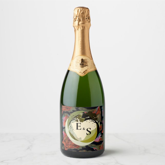 Earthy elegance  sparkling wine label (Front)