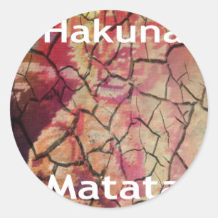 Earthy Elegant Lion: Hakuna Matata Textured Design Classic Round Sticker