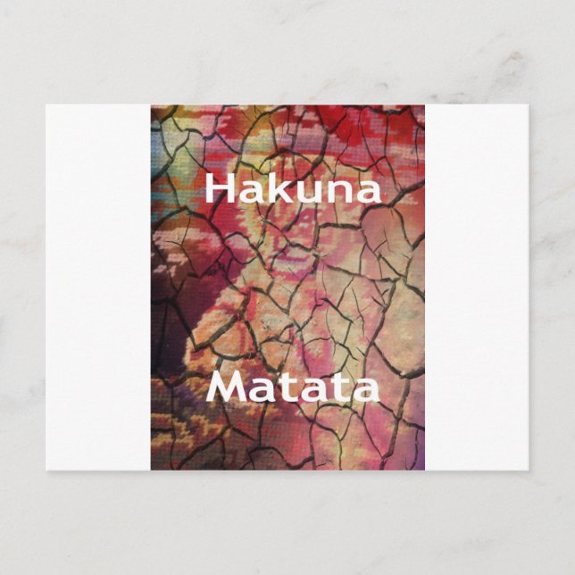 Earthy Elegant Lion: Hakuna Matata Textured Design Postcard (Front)
