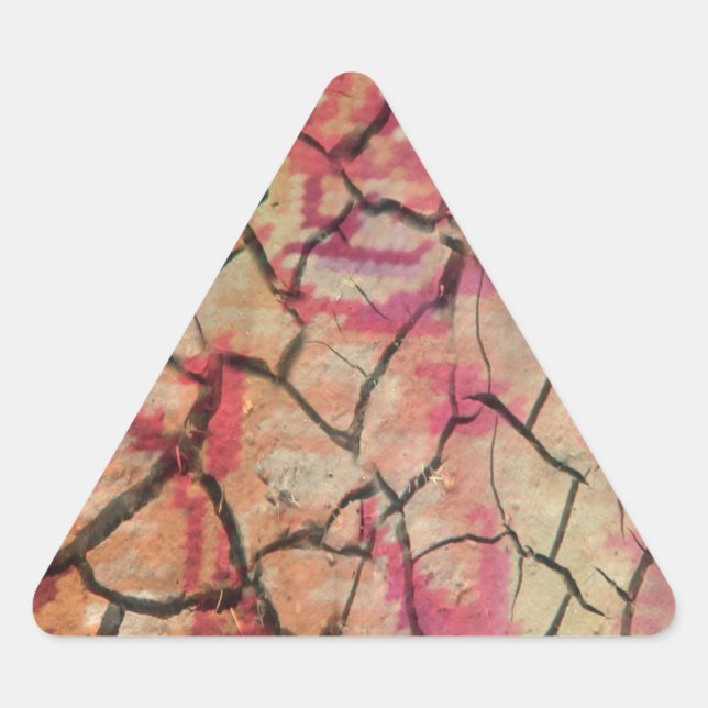 Earthy Elegant Lion: Hakuna Matata Textured Design Triangle Sticker (Front)