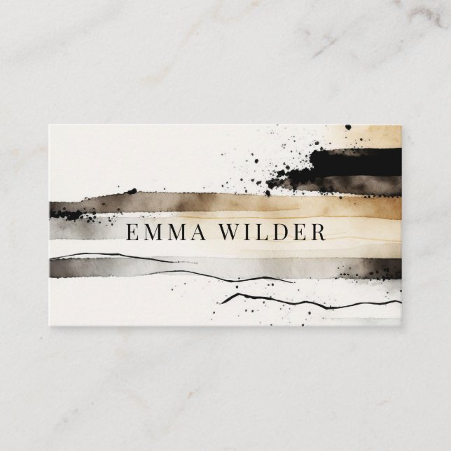 Earthy Ethereal Abstract Watercolor Business Card (Front)
