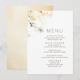 Earthy Fall Shades Elegant Wedding Menu