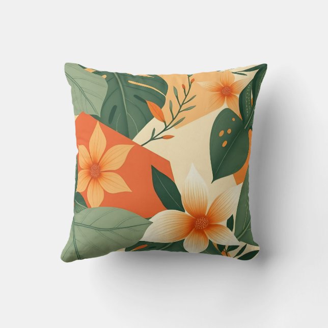 Earthy Floral Design Cushion (Back)