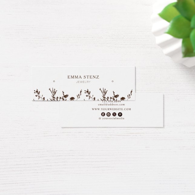 Earthy Floral • Earring Hoops Studs Display Card   (Desk)