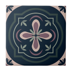 Earthy Floral Geometric Tiles