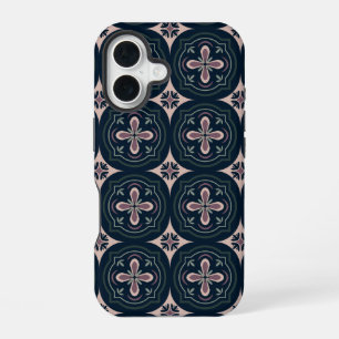 Earthy Floral Geometric Tiles iPhone 16 Case