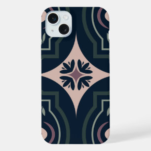 Earthy Floral Geometric Tiles iPhone 15 Plus Case
