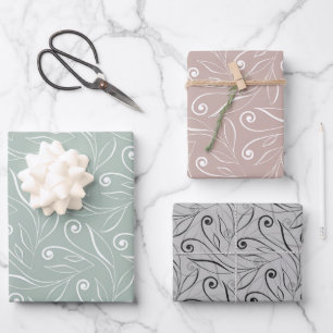 Earthy Floral Swirls  Wrapping Paper Sheet
