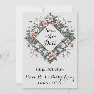 Earthy Floral Vine Save The Date