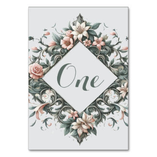 Earthy Floral Vine Table Number