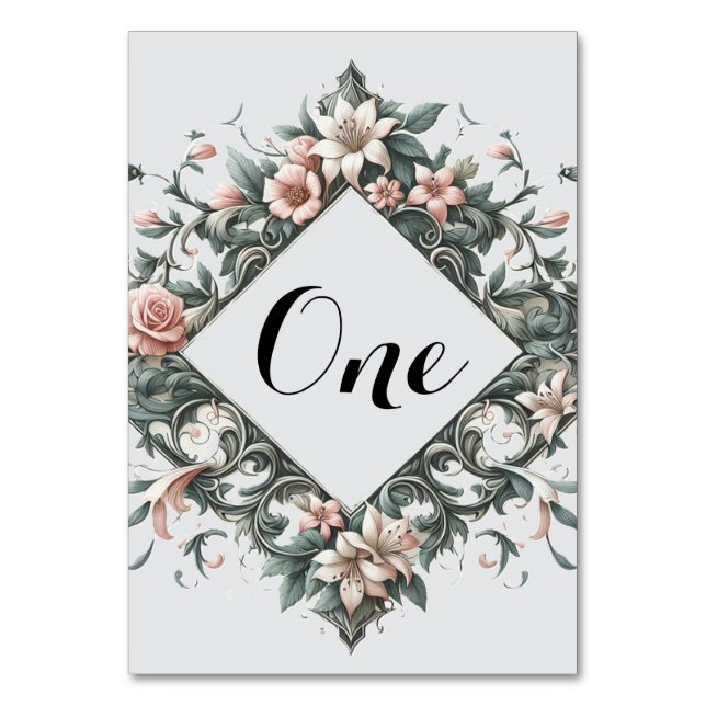 Earthy Floral Vine Table Number (Back)