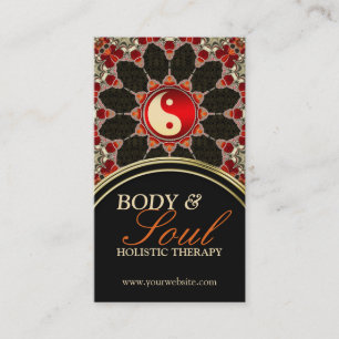 Earthy Flower New Age YinYang Business Card