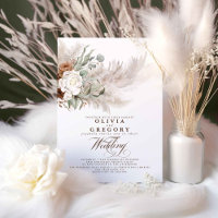 Earthy Flowers and Pampas Grass Bohemian Wedding
