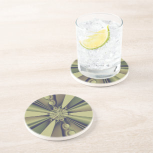 Earthy Geometric Abstract Modern Art Coaster