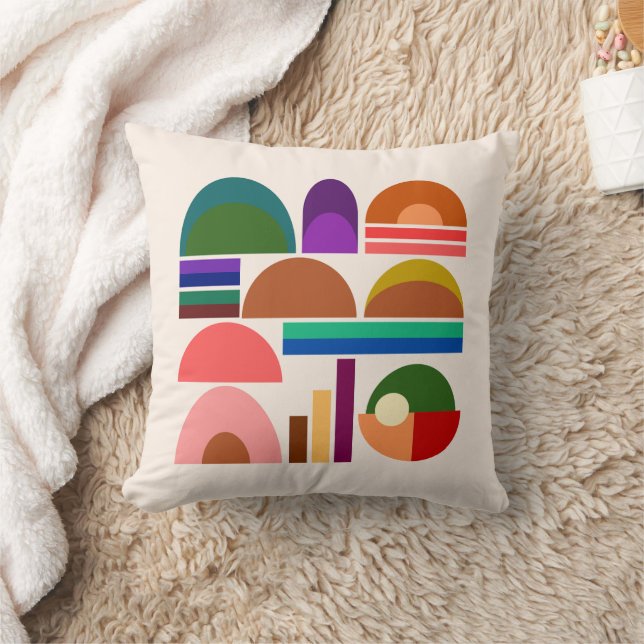 Earthy Geometric Abstract Pillow Art (Blanket)