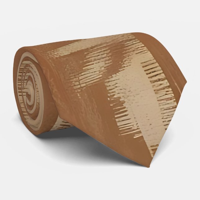 Earthy Geometric Woven Neck Tie (Rolled)