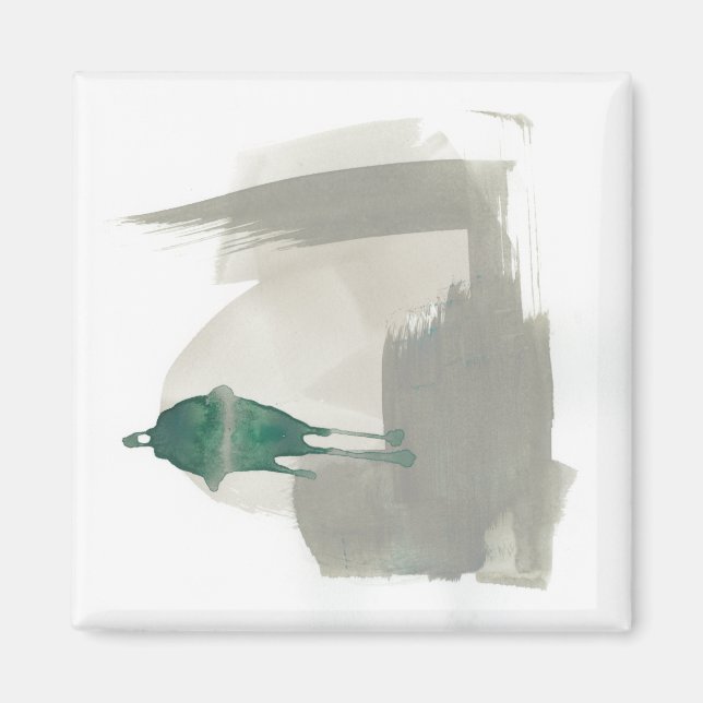 Earthy Gestures - Grey and Green Magnet (Front)